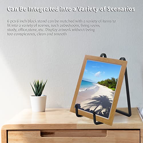 Topspeeder 6 Pack 6 Inch Display Stands Black Easel Stand Metal Square Wire Plate Stand Holder For Book, Picture, Decorative Plate, Photo Easel And Artistic Work #TOP3