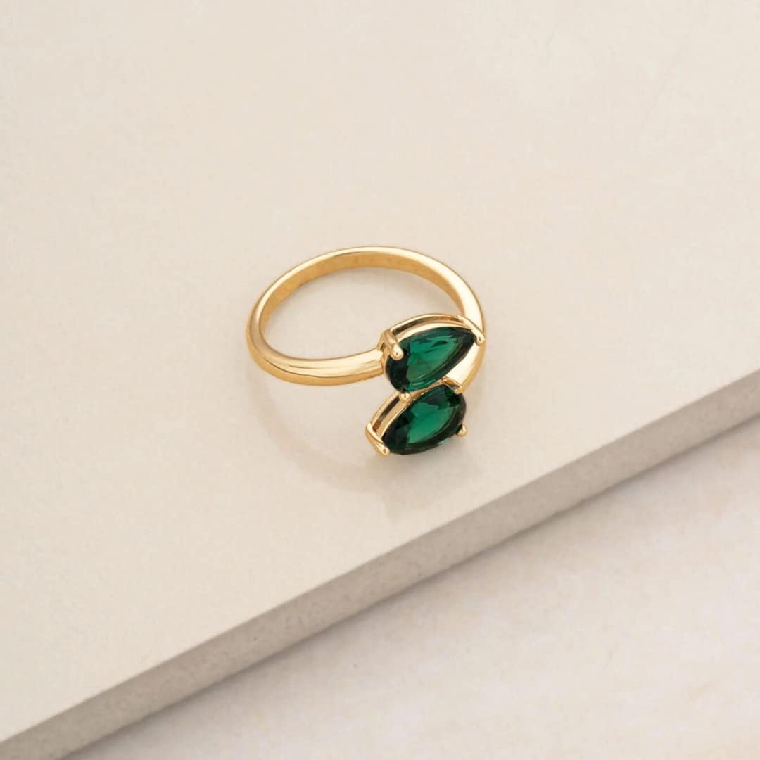 Crystal Teardrop Wrap Ring