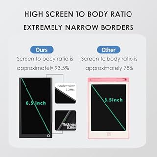 6.5 Inch LCD Writing Tablet, Reuseable Digital Notebook, Portable Full Screen Digital Notepad, Electronic Notepad for Taking Notes, Office, Study, Teaching