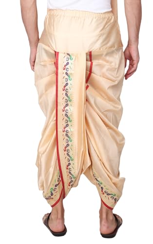 Image of Rameshwaram Fabrics Mens Ready to Wear Silk Dhoti with Angwastra Set - Pocket Dhothi