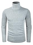 TAPULCO Mens Winter Essential Turtleneck Long Sleeve Slim Fit Pullover Sweatshirt Pullover Tshirt Wo