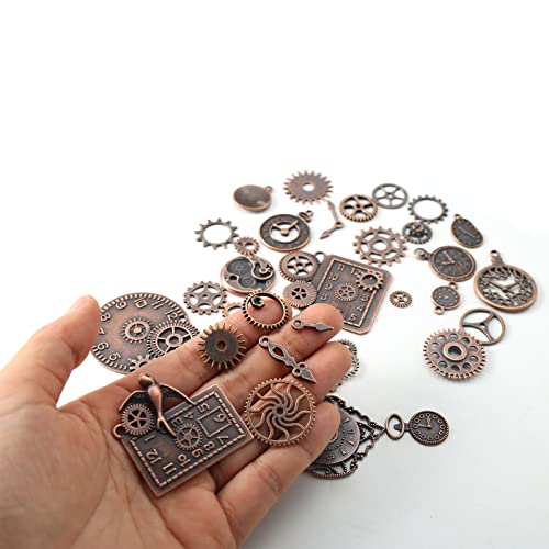 HERZWILD Metal Assorted Antiqued Copper Skeleton Steampunk Gears Metal Watch Gear Cog Wheel Sets, Charms Vintage Steampunk Gears Pendant Charms Gear Wheel Steampunk Craft for Jewelry Making. steampunk buy now online HERZWILD Metal Assorted Antiqued Copper Skeleton Steampunk Gears Metal Watch Gear Cog Wheel Sets, Charms Vintage Steampunk Gears Pendant Charms Gear Wheel Steampunk Craft for Jewelry Making. steampunk buy now online