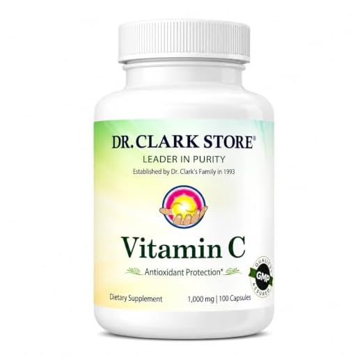 Dr Clark Vitamin C Supplement 1000mg - Gluten Free, Immunity Support, Potent antioxidant, Supports Brain Function, Promotes Tissue Formation and Repair, 100 Capsules