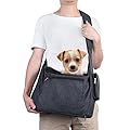 Dog Carrier Sling Bag - Hand Free Pet Puppy Cat Shoulder Bag Papoose Carrier with Adjustable Strap and Safety Hook Carry Tote Bag for Small Dogs Walking Daily Use