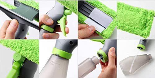 Image of Spray Window Cleaner in 1 Plastic Easy Glass Spray Type Cleaning Brush Wiper Clean Shave Car Window Cleaner, Mirror, Glass, Floor, Stove with Spray, Cleaning Cloth (Multicolor)