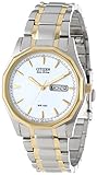 Citizen(シチズン) Eco Drive White Dial Two-tone Men's Watch エコ ドライブ ホワイト ダイヤル トーン メンズ腕時計 [並行輸入品]
