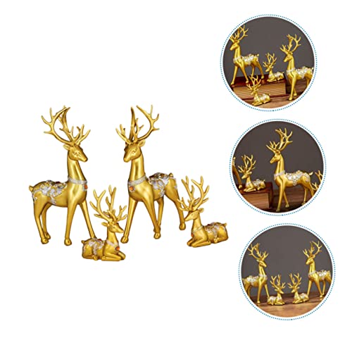 Sculptures d'élan décoratives dorées pour intérieur chic - 4