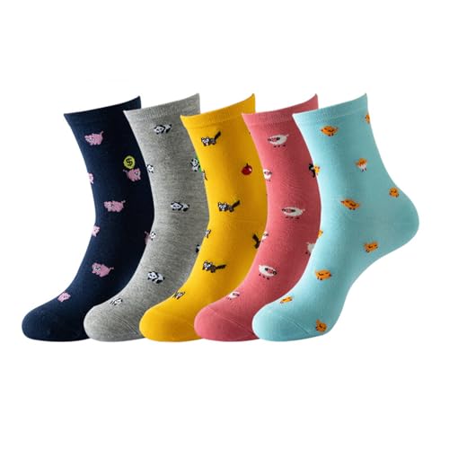 Chaussettes coton motifs animaux femme contre les pieds froids avec bande élastique souple