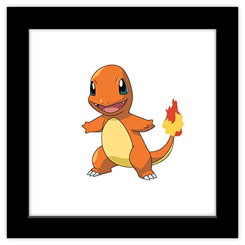 Gallery Pops Pokemon - Charmander Wall Art, Black Framed Version, 12'' x 12''