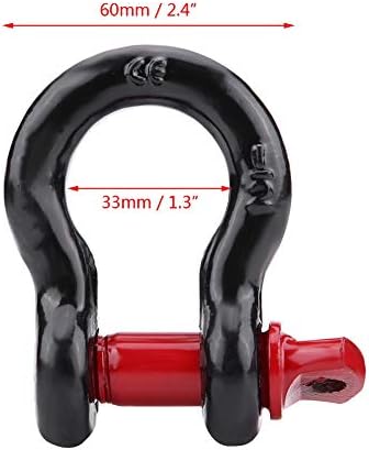 BOROCO Lifting Bow D Shackle Mount Heavy Duty, Heavy Duty Galvanized Shackles D Ring for Vehicle Recovery Towing 2 Sizes(2T)