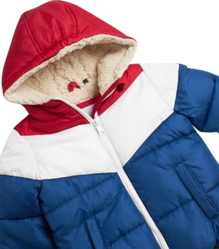 DKNY Baby Infant Boys' Puffer Jacket - Toddler Puffer Coat Full Zip Up Sherpa Lined Quilted Hooded Jacket (Sizes: 12M-4T)3