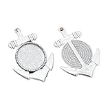 80 colgantes de 20 mm de tamaño interior, chapados en plata envejecida y bronce, estilo retro, cabujón, One Size, Acetato, Sin piedra preciosa