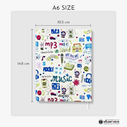 Image of Jhingalala Diaries - Hardbound Leather Cover Pocket Size Corporate Executive Diary Notebook I Pocket Diary For Men and Women I A6 Size I 80gsm Paper I 192 Ruled Pages (Music)