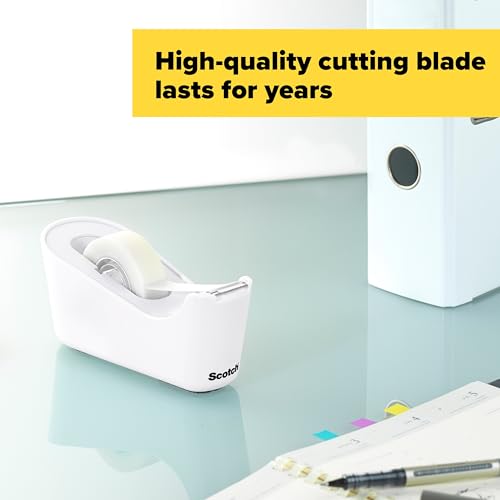Scotch Tape Dispenser C18-W, White .75 in x 350 in (19 mm x 8,89 m), Roll of Tape Included image 7