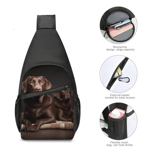Mochila cruzada deportiva con diseño Labrador miniatura 5