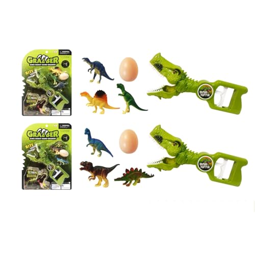 YSAMAX Dino Robot Hand Grabber with Dinosaur Figures Playset, T Rex Grabbers, Small Dinosaurs Figures, Extending Grabber Claw Game, Easy to Carry, Educational Learning