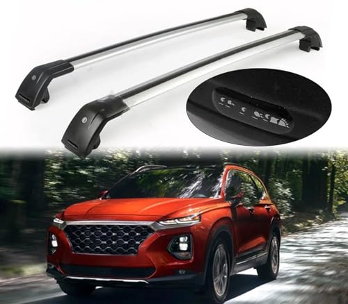 Portaequipajes coche Hyundai Santa Fe 2019-2022 en aluminio resistente con llave de seguridad 2