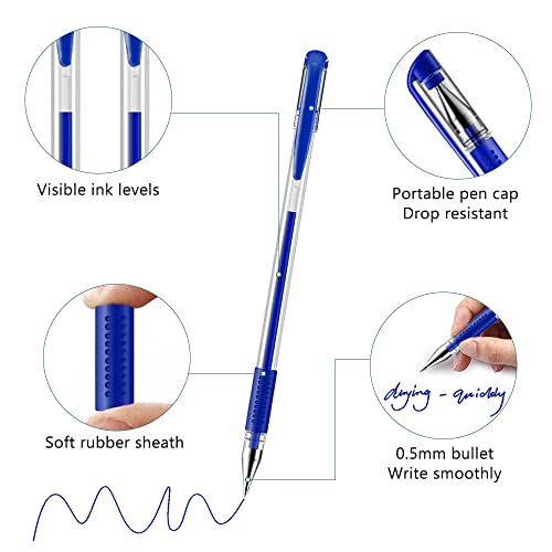 10 Pezzi Penne a Sfera Roller Blu Penne a Gel