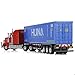 Risopen 1/50 Scale Container Semi Truck Toy, Transport Box Trucks and Trailer Model for Kenworth W900 for Boys Childs Christmas Birthday Gifts- Blue