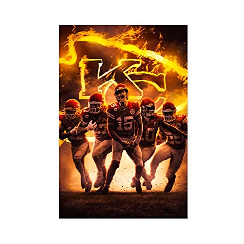 Patrick Mahomes & Tyreek Hill & Travis Kelce & Mecole Hardman & Clyde Edwards-Helaire Sports Posters Canvas Poster Wall Art Decor Print Picture Paintings for Living Room Bedroom Decoration Unframe-sty
