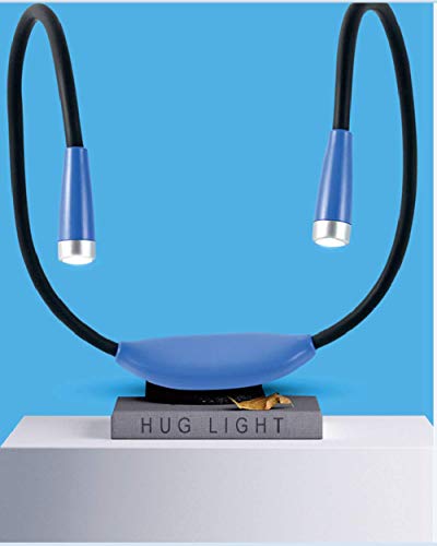 HJ LED Lampe de Lecture de Cou, Lampe de Nuit Flexible et Rechargeable, Lampe au Lit Mains Libres, Double tête, avec 3 Couleurs et 6 Niveaux de Luminosité Réglable, pour Lecture, Tricot, Réparation