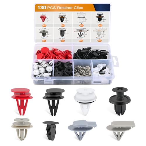 GOOACC 130PCS Body Interior and Exterior Retainer Fastener Clip Rocker Moulding Clip W/Sealer for Mini Cooper 51-71-7-127-742 07-13-1-480-419 BMW Lawson Clip Lizard by GOOACC - Used condition - US$16.53
