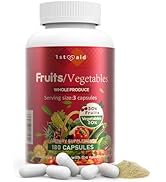 1st Aid Fruit-Veggies Supplement-Capsules Home-Essential Dietary-Supplements - 180Count Whole Foo...