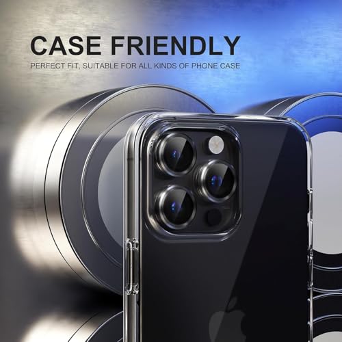 Image of Lensarmor Black Titanium 16 Pro /Pro Max Camera Lens Protector - 9H Tempered Glass, Scratch Resistant, Flash Friendly, Premium Protection