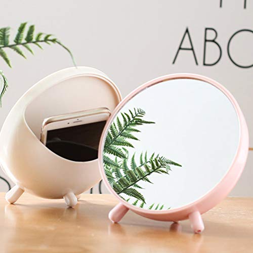 Lurrose Nordic Desktop Storage Vanity Mirror Criativo Round Desktop Jóias Diversos Caixa de Armazena