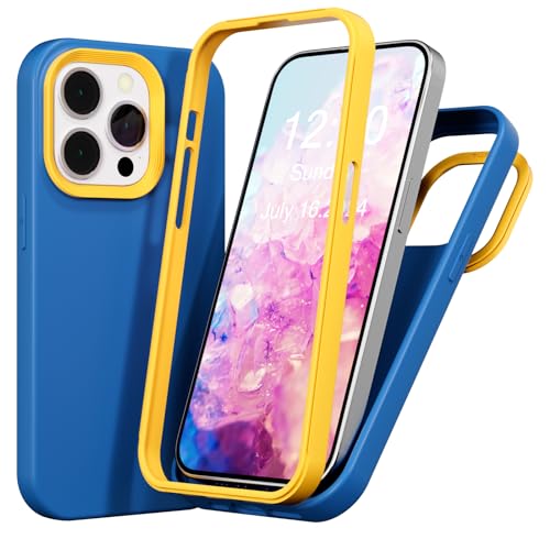 MINUUISCT Compatible con funda iPhone X/iPhone XS/iPhone 10, funda fina de silicona líquida de 3 capas con cobertura completa de goma blanda gel-azul