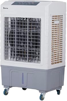 10.57 Gal Evaporative Air Cooler with Remote Control, 2647 CFM, 90 Oscillation, 3 Speeds, Portable Swamp Cooler for 323 sq ft, White, 20.9 lbs
