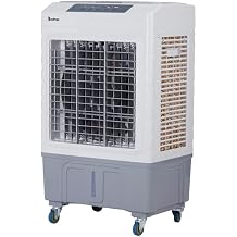 10.57 Gal Evaporative Air Cooler with Remote Control, 2647 CFM, 90 Oscillation, 3 Speeds, Portable Swamp Cooler for 323 sq ft, White, 20.9 lbs