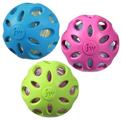 Jw Pet Crackle Heads Crackle Ball Crunchy Noise Chew Fetch Toy For Dogs, Assorted Colors, Large 4' Diameter #TOP5
