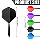 Acboor 15 Stück Integrated Dartflüge und Schächte, 2BA- Gewinde Dartpfeil Flights, Dart Schäfte, Dart Flights mit Schaft Dart Zubehör Flights Dart Flight Schäfte Set Schwarz/Rot/Grün/Blau/Lila