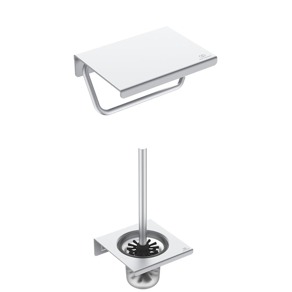 Set de accesorios de baño Ideal Standard ALU+ de diseño arquitectónico y líneas puras Silver