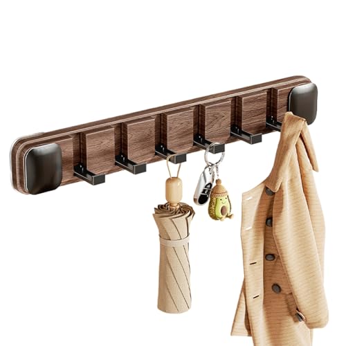 Ganchos de pared, perchero, organizador colgante, 18.31 x 2.17 x 1.18 pulgadas, diseño plegable con para un fácil montaje, soporte para ahorrar espacio, llaves, toallas, sombreros, bolsos