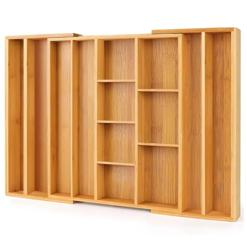 Bamboo Silverware Organizer â€“ Expandable Kitchen Draw
