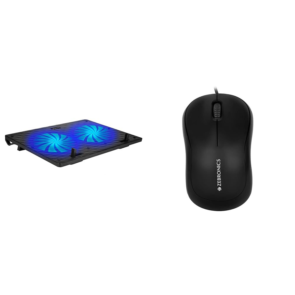 Zebronics, ZEB-NC3300 USB Powered Laptop Cooling Pad with Dual Fan, Dual USB Port and Blue LED Light (B0BC167BWG) Amazon Price History, Amazon Price Tracker