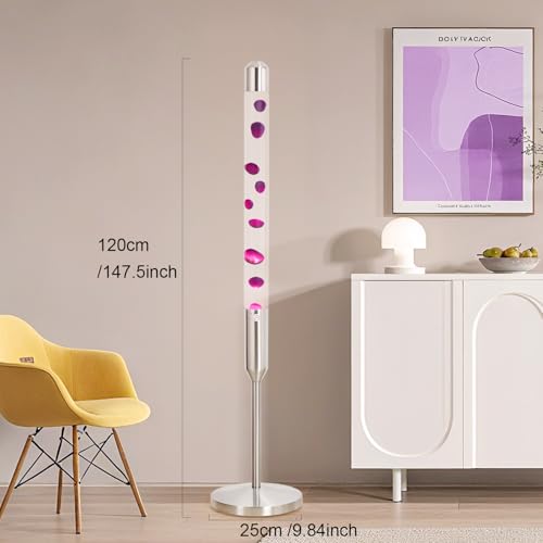 Image of Kyzfy 47.5-Inch Liquid Motion Lamp,Magma Lamp, Mood Relaxation Light,Suitable for Home Decoration, Living Room, Office, Bedroom, cafe (47.5IN Clear Water Purple Wax /Silver)