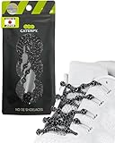 Caterpy RUN - Ultimate No Tie Shoelaces for Adults & Kids - Versatile & Easy-to-Use Shoe Laces - Jaguar Black (Reflective), Standard, Single Pack