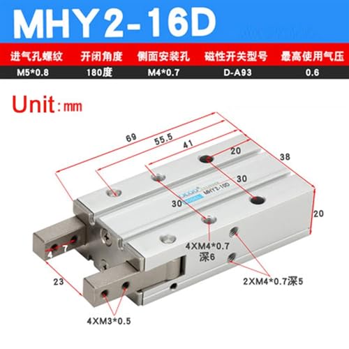 Vérin pneumatique MHY2 rotation 180 degrés pour un serrage angulaire précis