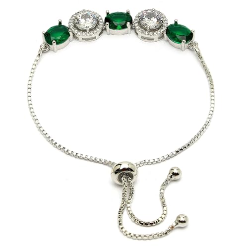 Image of ZENEME Rhodium Plated Brass Crystal Stylish Silver Plated American Diamond Melodic Opulence Bracelets For Women & Gifts For Girls Jewellery