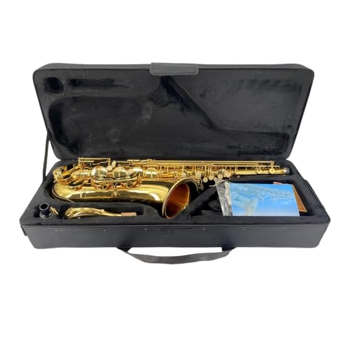 Image of Tenor Saxophone Complete Kit w /Case, Mouthpiece, 10pc Reeds, Professional B Flat Tenor sax, Gold Brass Lacquer, Rich, Warm Tone for Jazz & Classical, Ideal for Students to Pros(Golden)