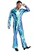 YiZYiF Mens 70s Disco Jumpsuit Costume Overalls Romper Adult Fashion Disco Dude Halloween Costume Blue Large