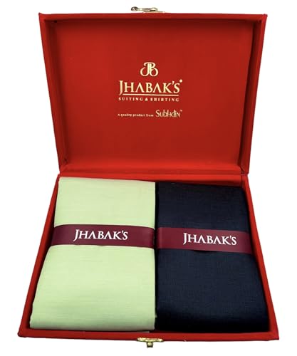 Image of JHABAK'S Unstitched Cotton Blend Solid Shirt & Trouser Fabric - 2.25 m Shirt Cloth - 1.20 m Pant Piece (Pack of 10) - VELVET Collection - B