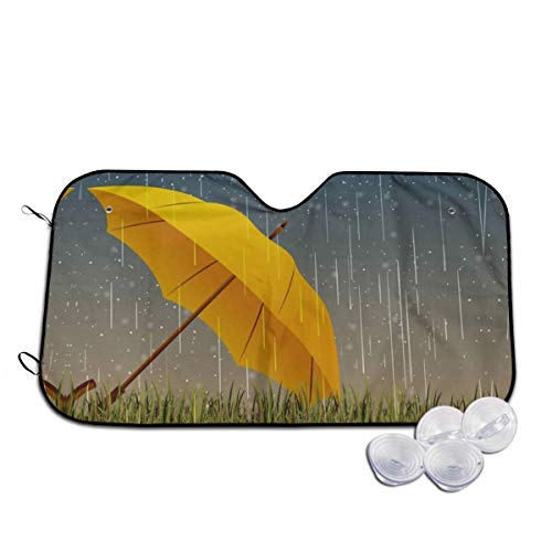 雨 車用サンシェード 車窓日よけ カーシェード UVカット 遮光 断熱 日焼け防止 防紫外線 静電気 取付け簡単 吸盤2個付