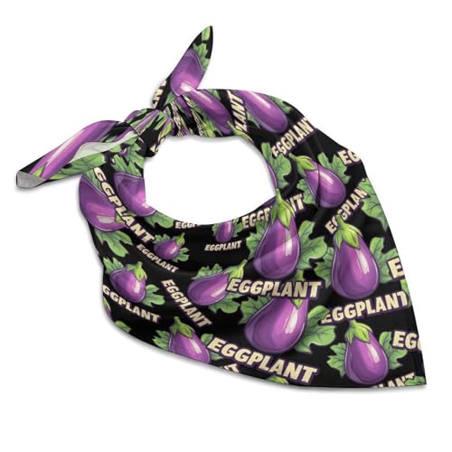 Eggplant Womens Kerchief Silk Hair Bandanas Scarf Square Satin Head Scarves