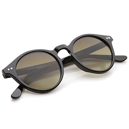 zeroUV Classic Horn Rimmed Keyhole Nose Bridge P3 Round Sunglasses 46mm4