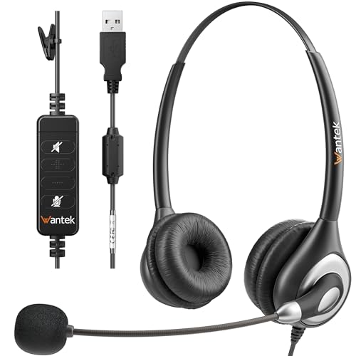Headset (Büro) Wantek USB-Headset mit Mikrofon