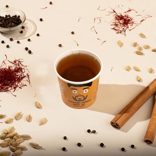 Image of Cup-Ji Green Tea Combo Pack | Kashmiri Kahwa, Lemon Ginger & Kokam Ready-to-Sip Green Tea I Whole Leaf Teas I 3 Packs with 30 Cups Each Size 210ml
